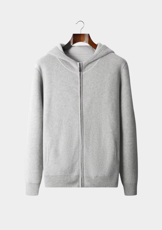 Premium Cashmere Two Tone Zipper Hoodie
