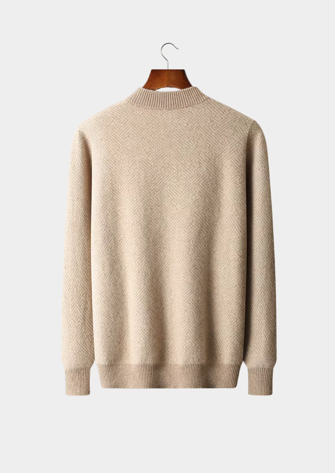 Premium Cashmere Patterned Half-Zip Sweater