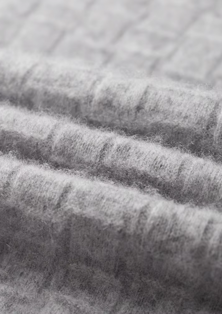 Pure Extra-Fine Merino Wool Textured Mockneck
