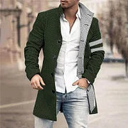 Color Block Stripes Wool Coat - DUVAL