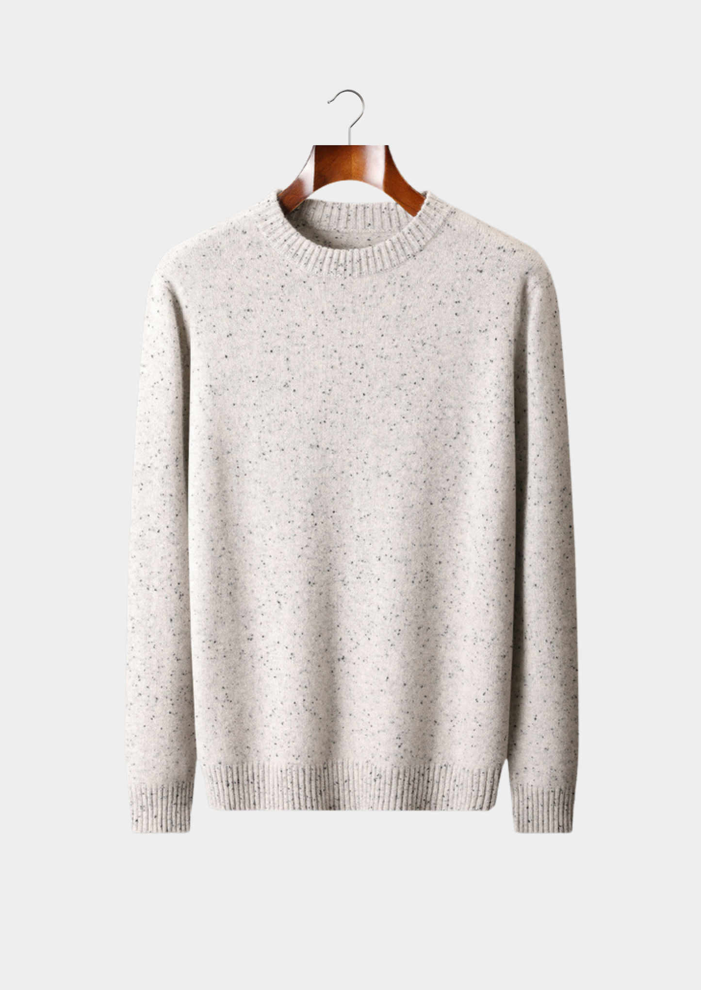 Pure Cashmere White Nepped Essential Crewneck