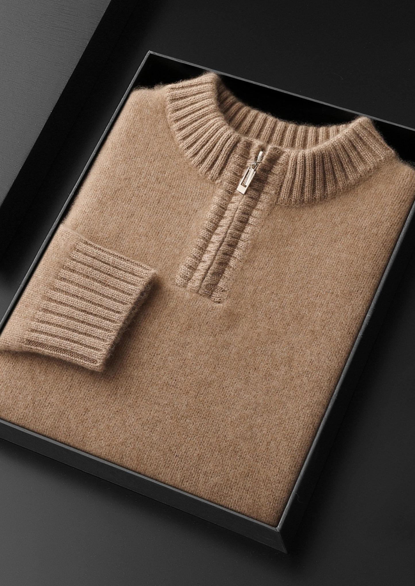 Pure Cashmere Light Beige Half Zip Sweater