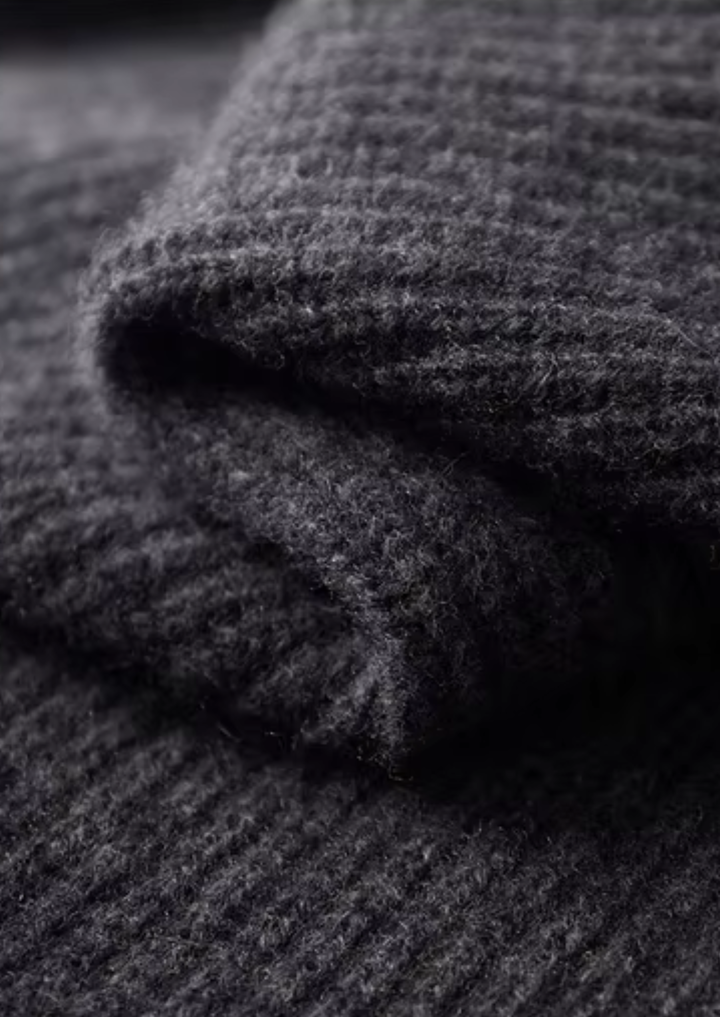 Pure Extra-Fine Merino Wool Funnel Neck Dual Zip Cardigan