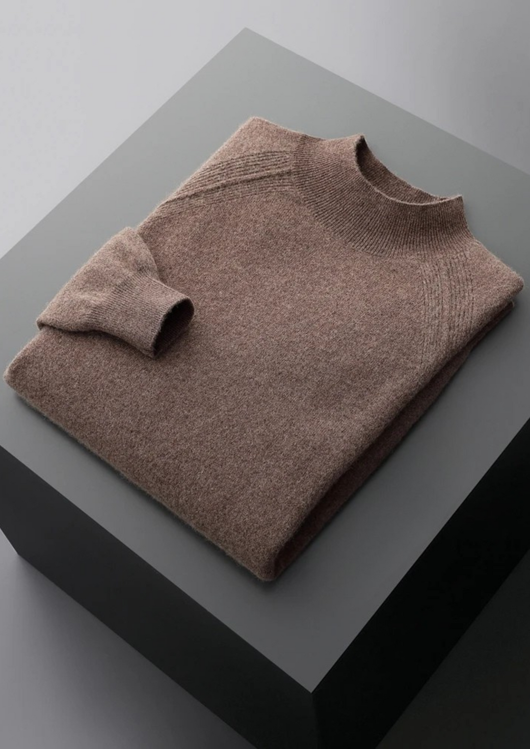Pure Extra-Fine Merino Wool Raglan Mockneck