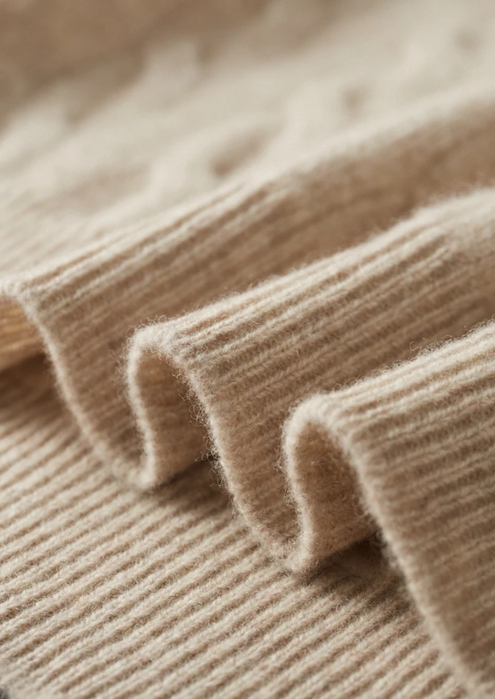 Pure Extra-Fine Merino Wool Cable Half Zip