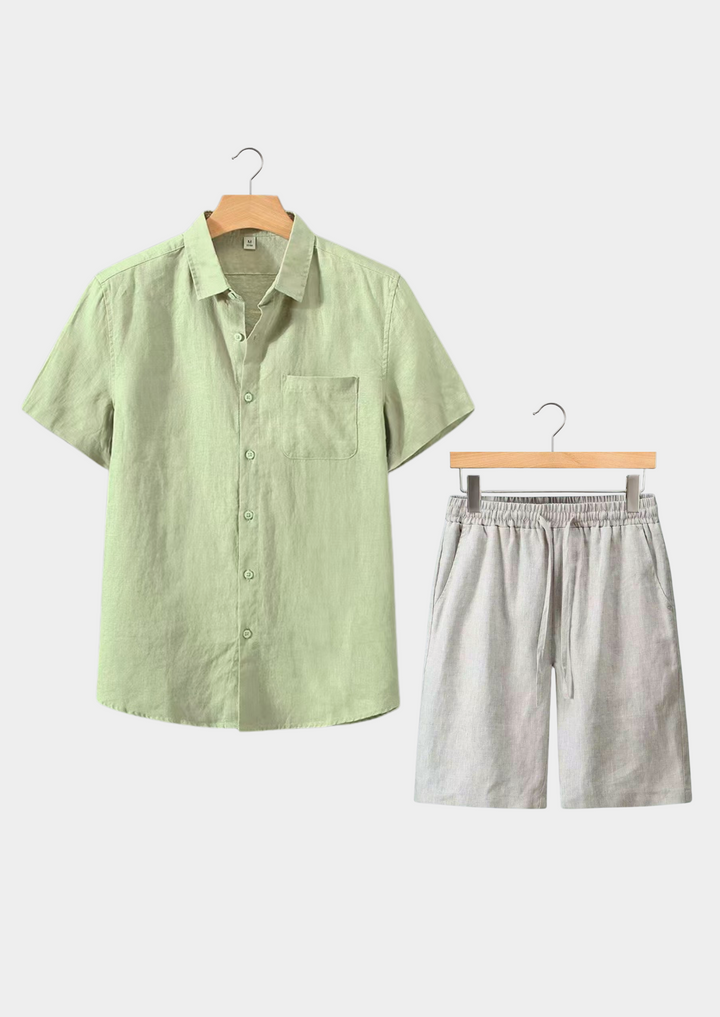 Aurelio Shortsleeve Summer Set - Mint Green/beige