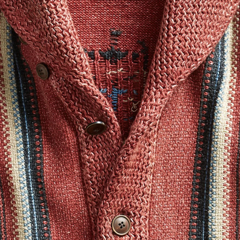 men's-vintage-jacquard-lapel-long-sleeve-knit-cardigan