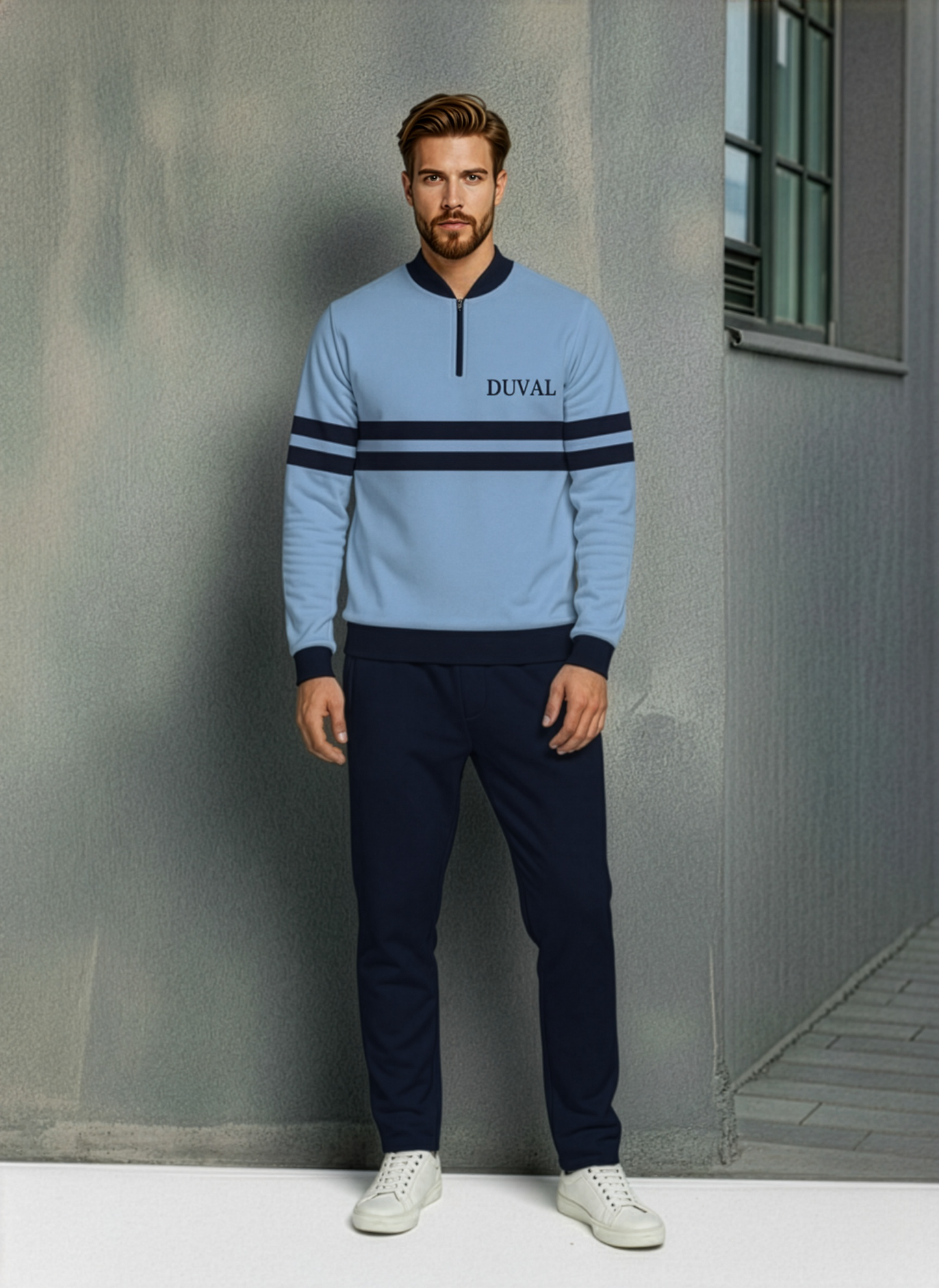 The Slate Half-Zip Sweater Set