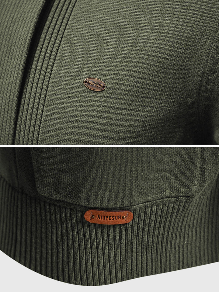 Knit Pocket Cardigan Sweater - DUVAL
