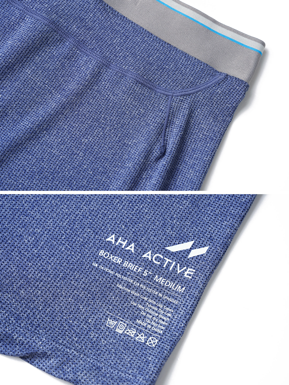 AIRFLOW 5" Performance Boxer Brief-Indigo Heather