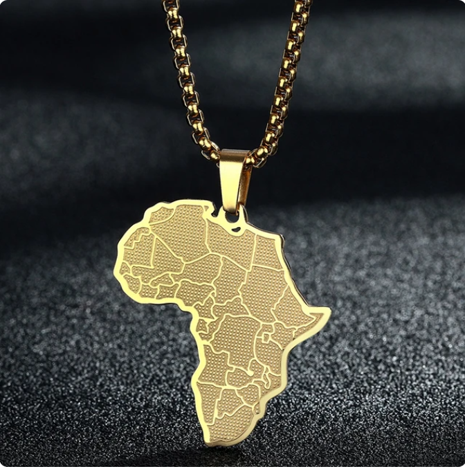 Africa Map Necklace Stainless Steel