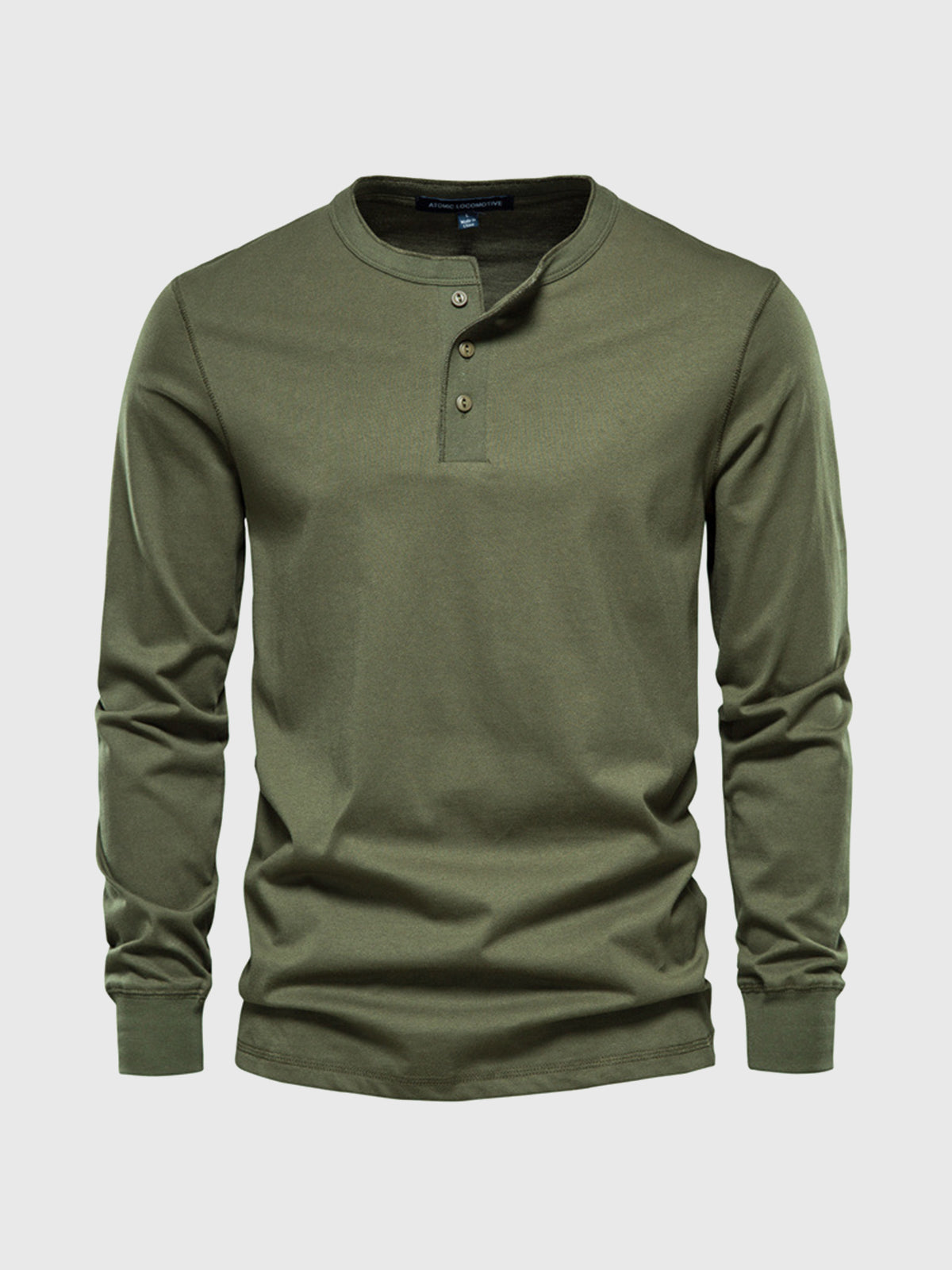 Classic Cotton long Sleeve Henley Shirt