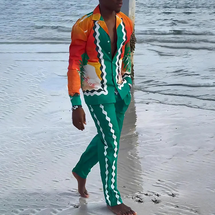 Rain Forest Vacation Long Sleeve And Trouser Co-Ord Set - DUVAL