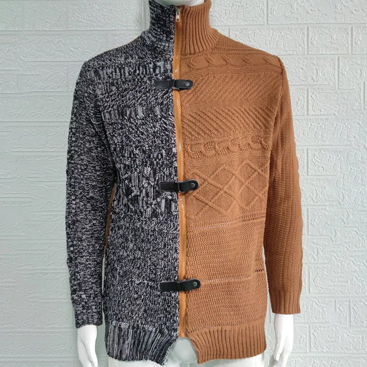 Trendy Paneled Knitted Sweater Jacket - DUVAL