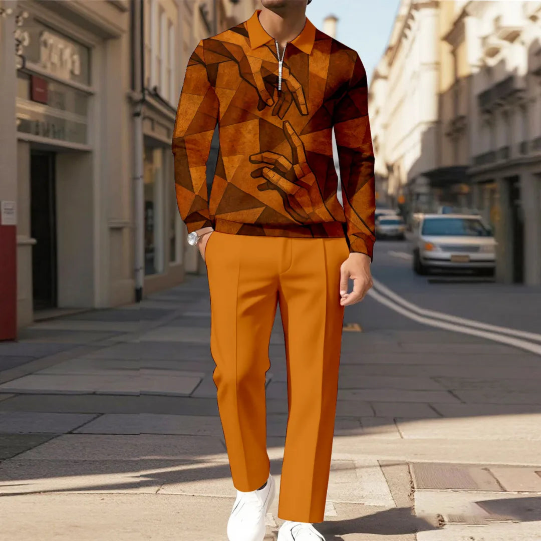 Modern Quarter Zip Two-Piece Set