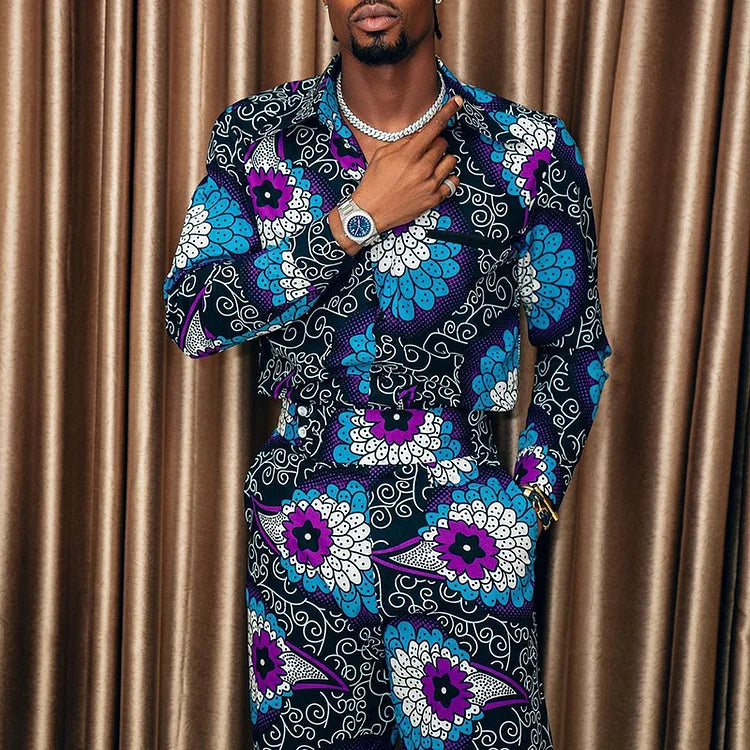 Palace Multicolor Flowers Shirts &amp; Pants Set - DUVAL