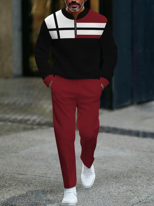 Long Sleeve Long Pants Button Two-Piece Set - DUVAL