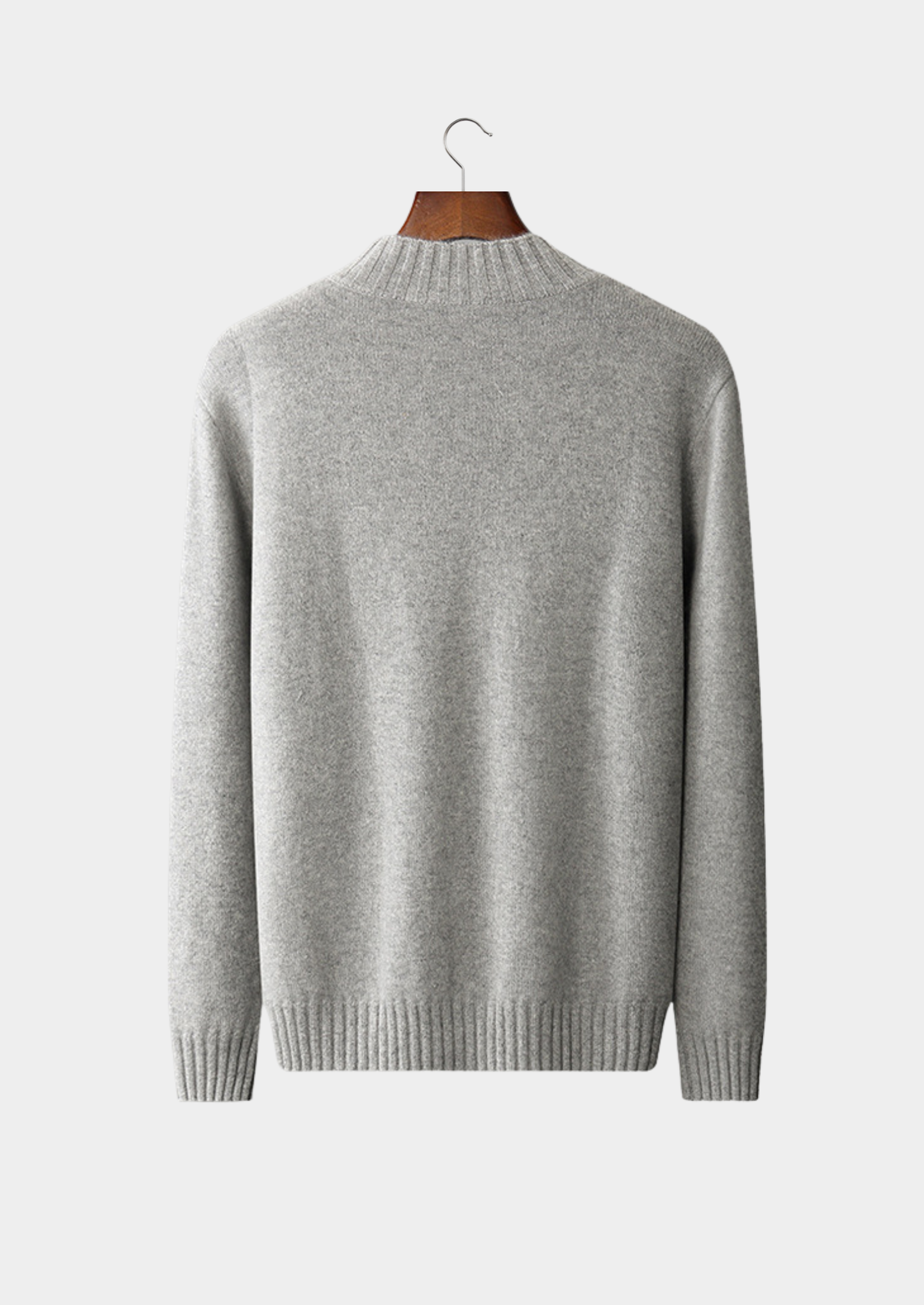 Pure Cashmere Light Gray Mockneck Sweater