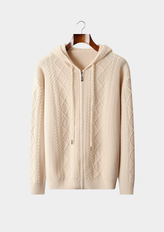 Pure Extra-Fine Merino Wool Wintertime Zipper Hoodie