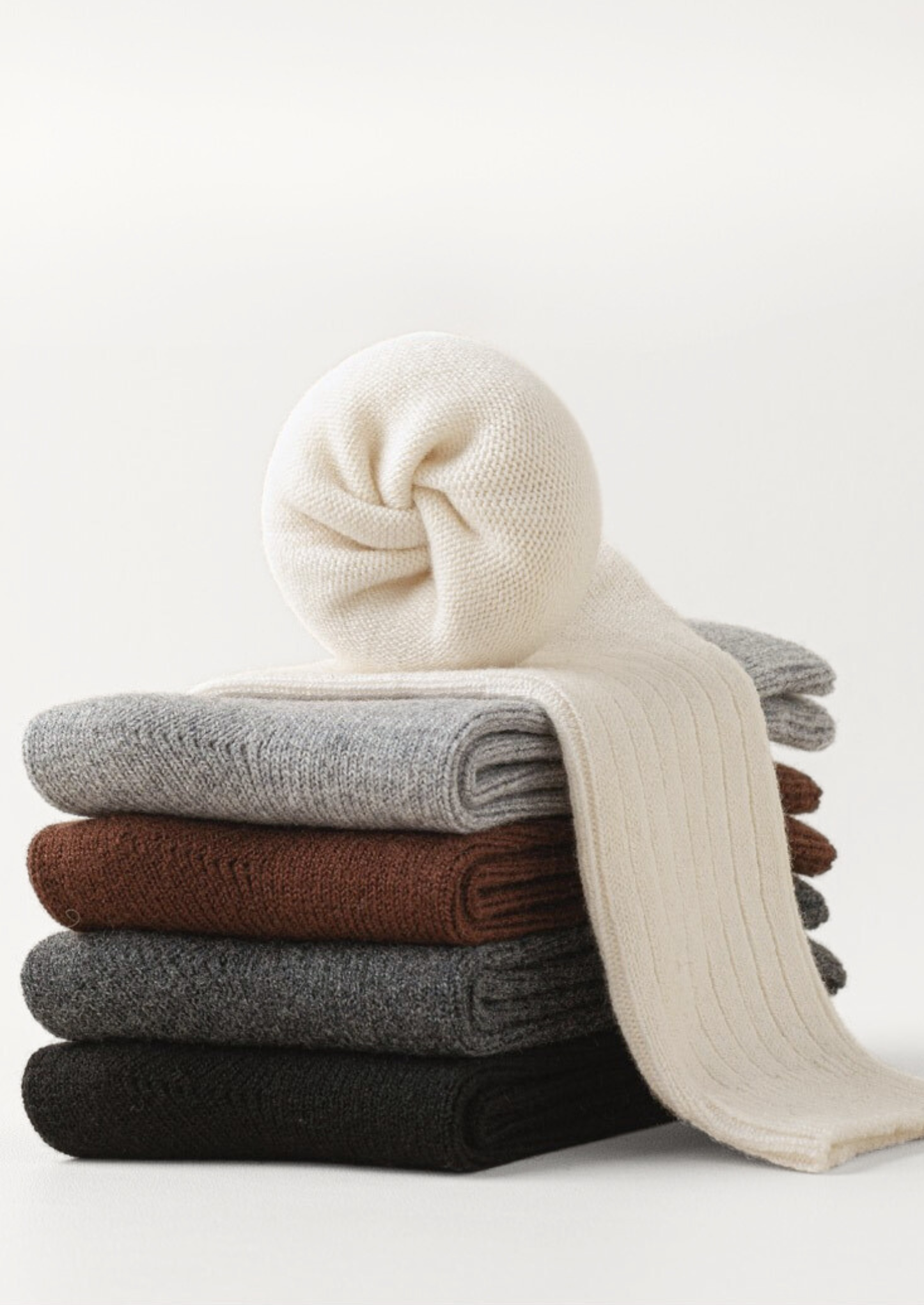 Black Ultra-Soft Ribbed Merino Wool Socks