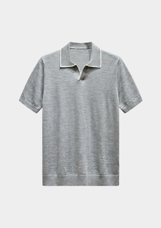 Ellis Light Gray Lightweight Polo Shirt