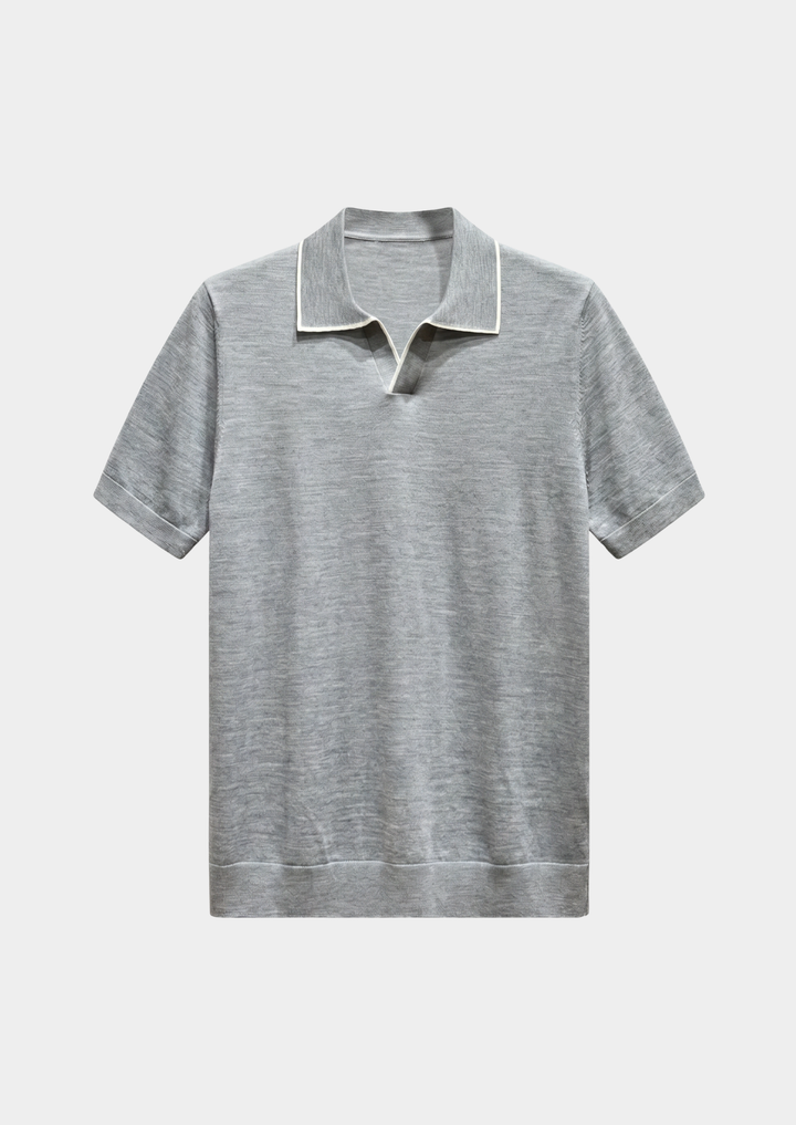 Ellis Light Gray Lightweight Polo Shirt