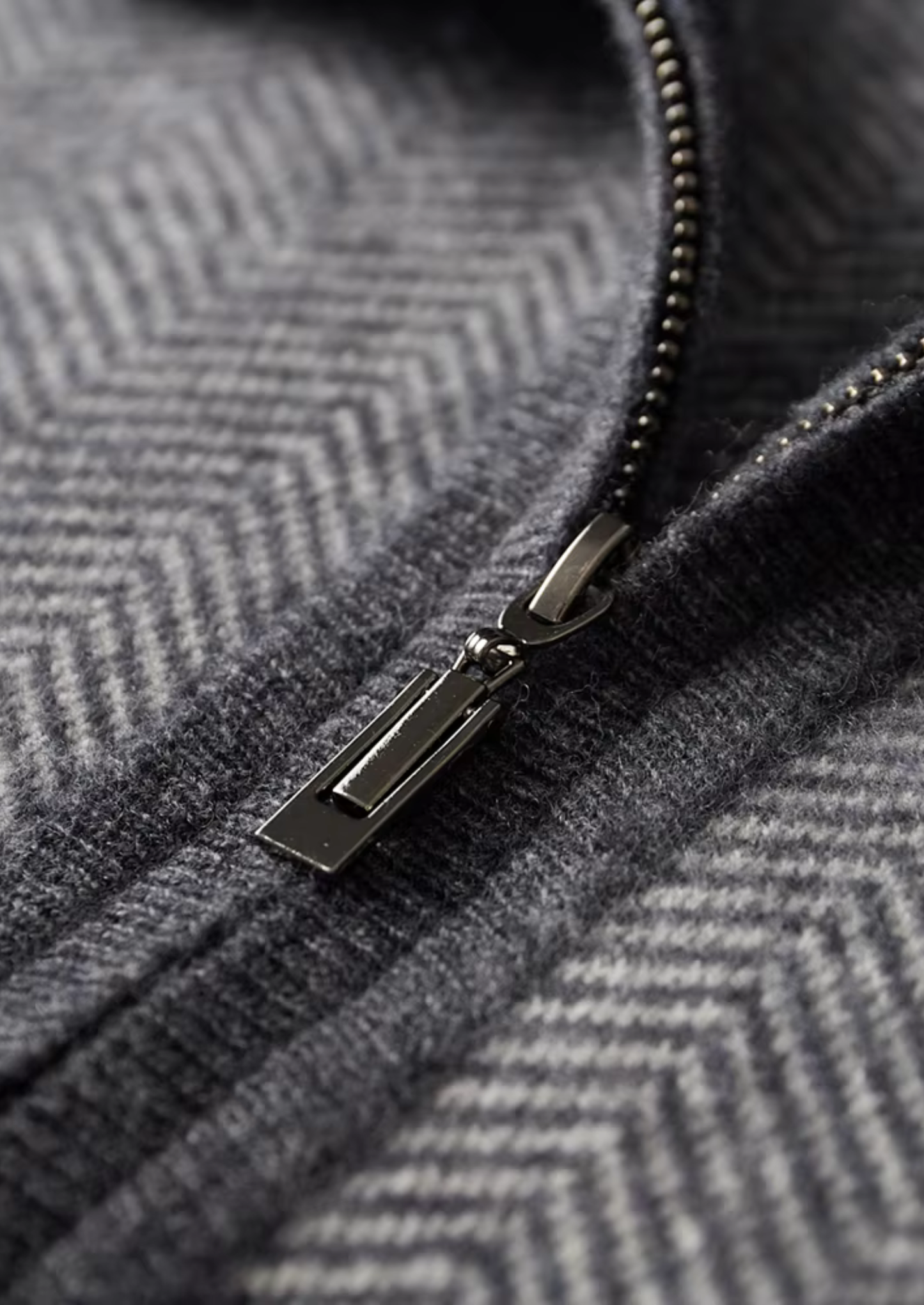 Pure Extra-Fine Merino Wool Gray Herringbone Set