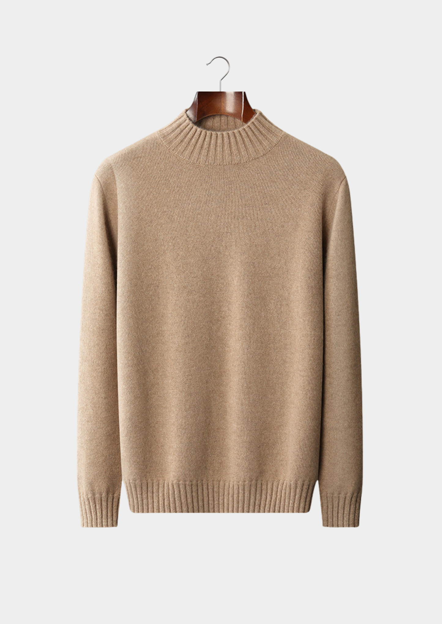 Pure Cashmere Light Gray Mockneck Sweater