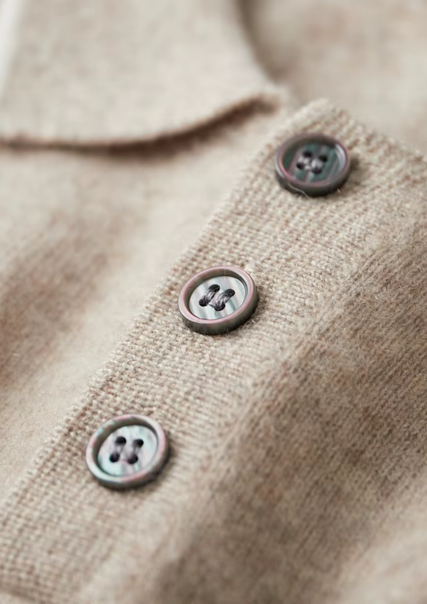 Premium Cashmere Two Tone Button Polo