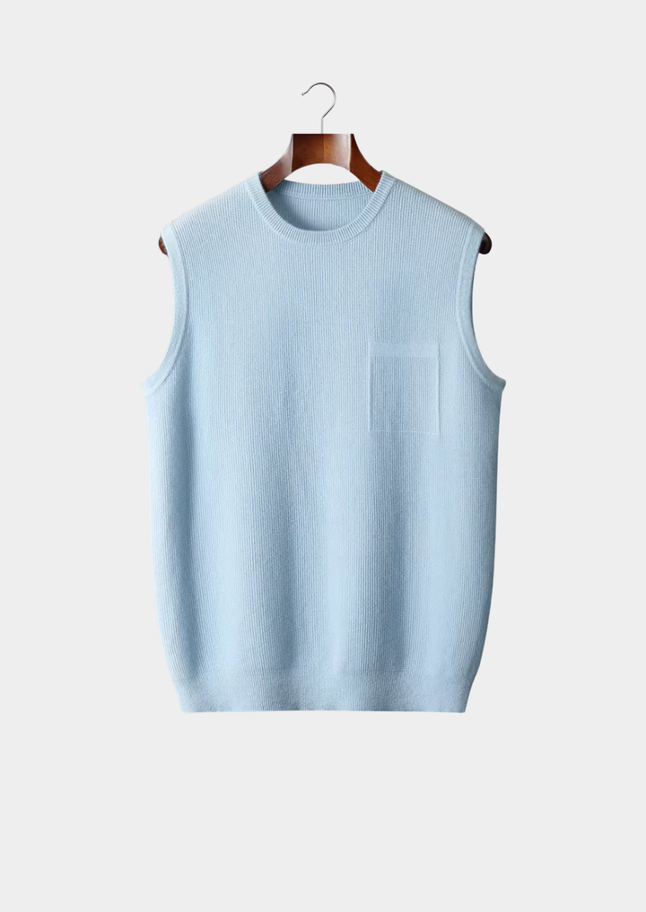 Pure Extra-Fine Merino Wool Crewneck Vest