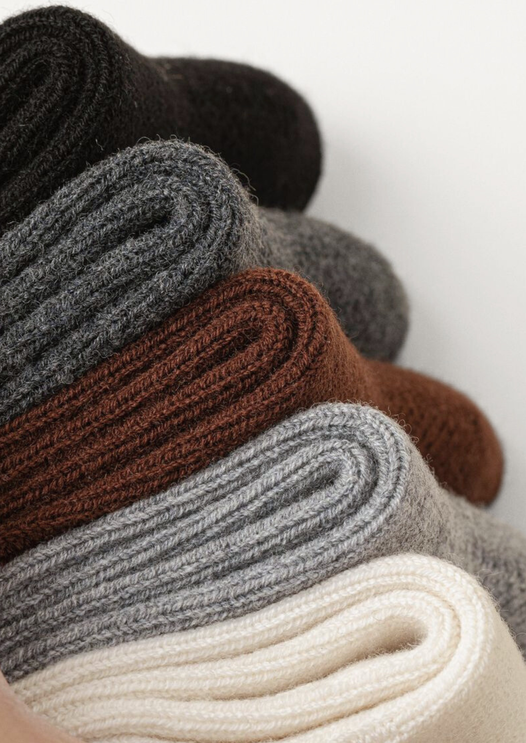 Light Gray Ultra-Soft Ribbed Merino Wool Socks
