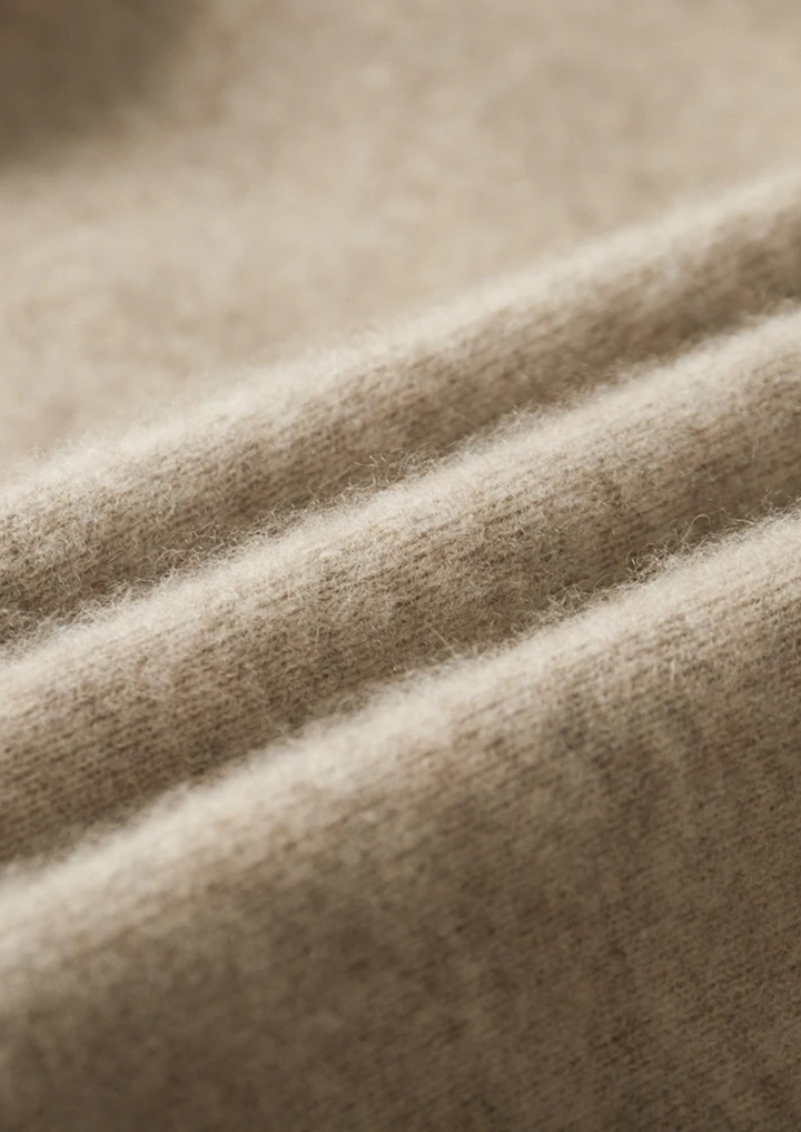 Premium Cashmere Zip Polo Cardigan