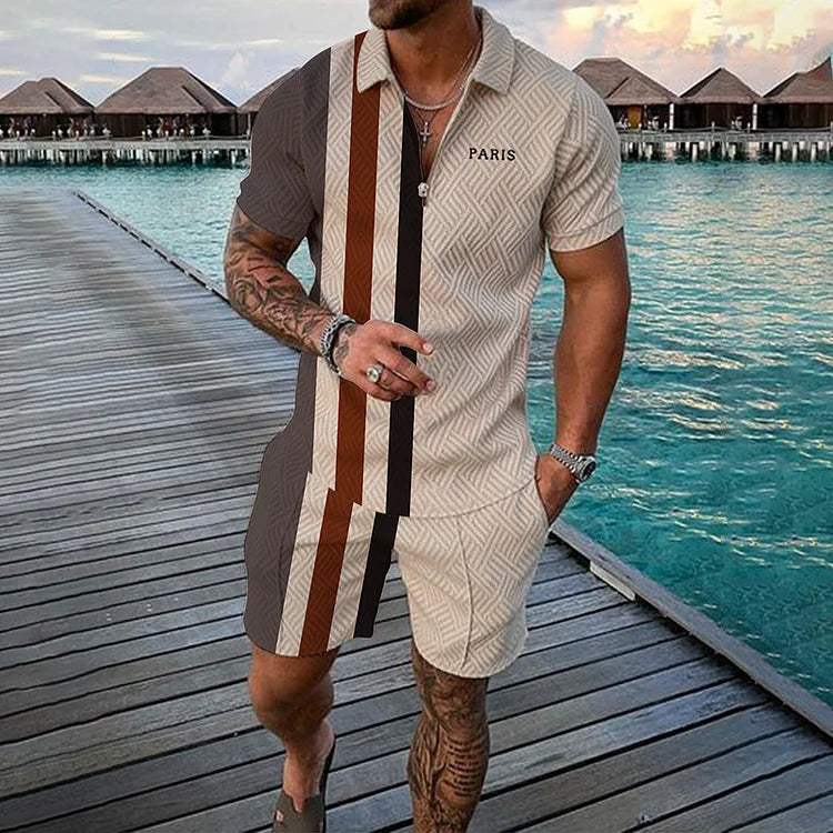 Paris Polo Shirt And Shorts Co-Ord - DUVAL