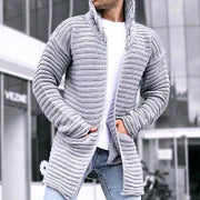 Solid Color Turtleneck Knitted Sweater Long Coat - DUVAL