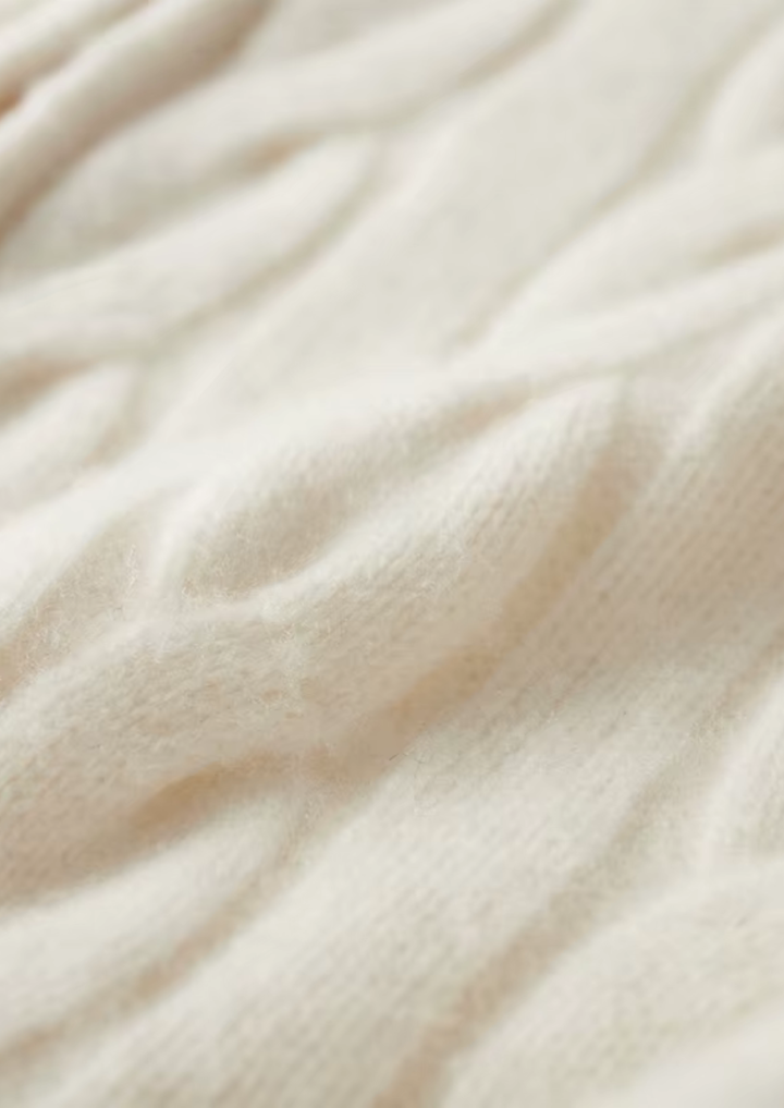 Pure Extra-Fine Merino Wool Dual-Zip Cable Cardigan