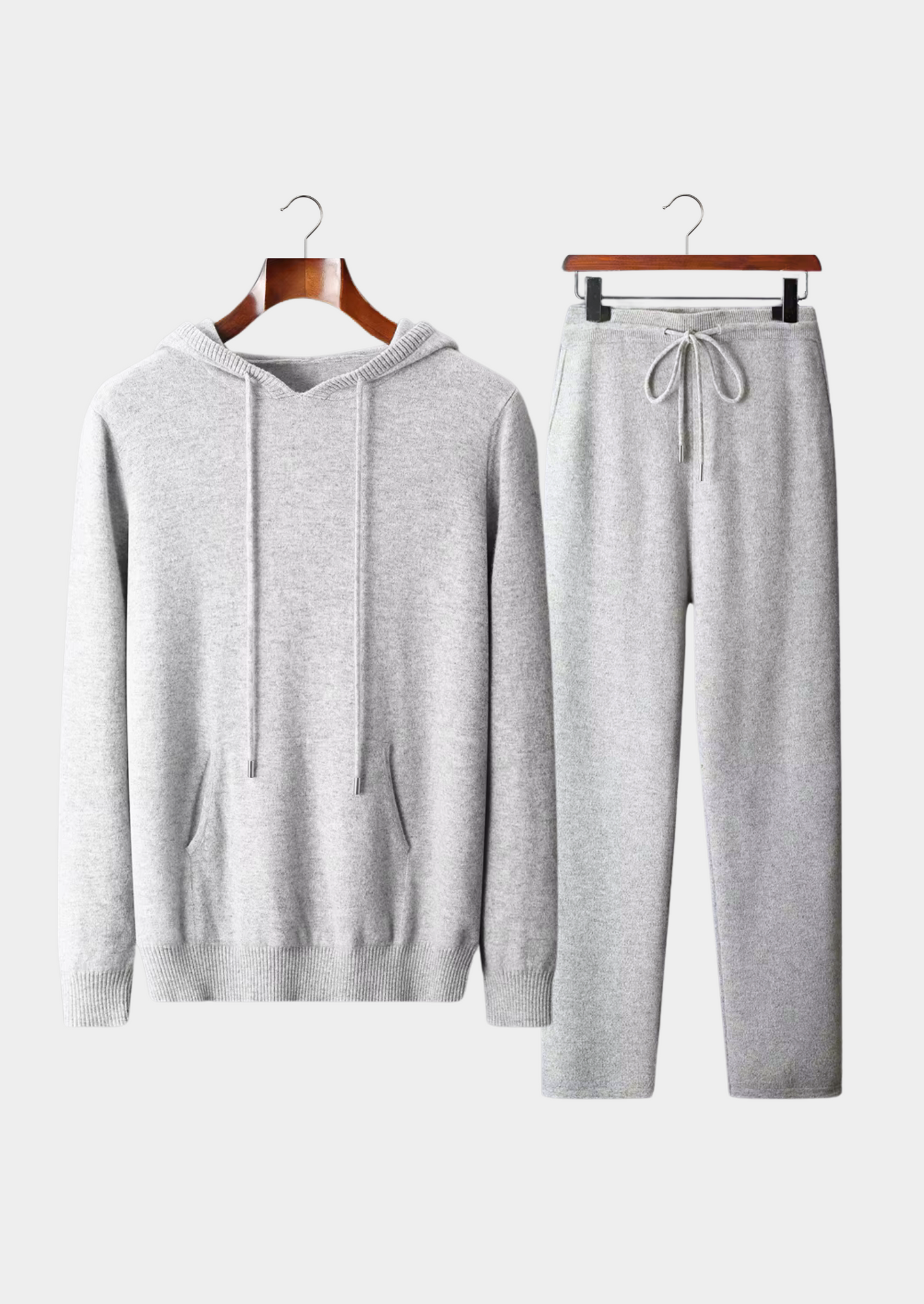 Pure Extra-Fine Merino Wool Light Gray Savro Set
