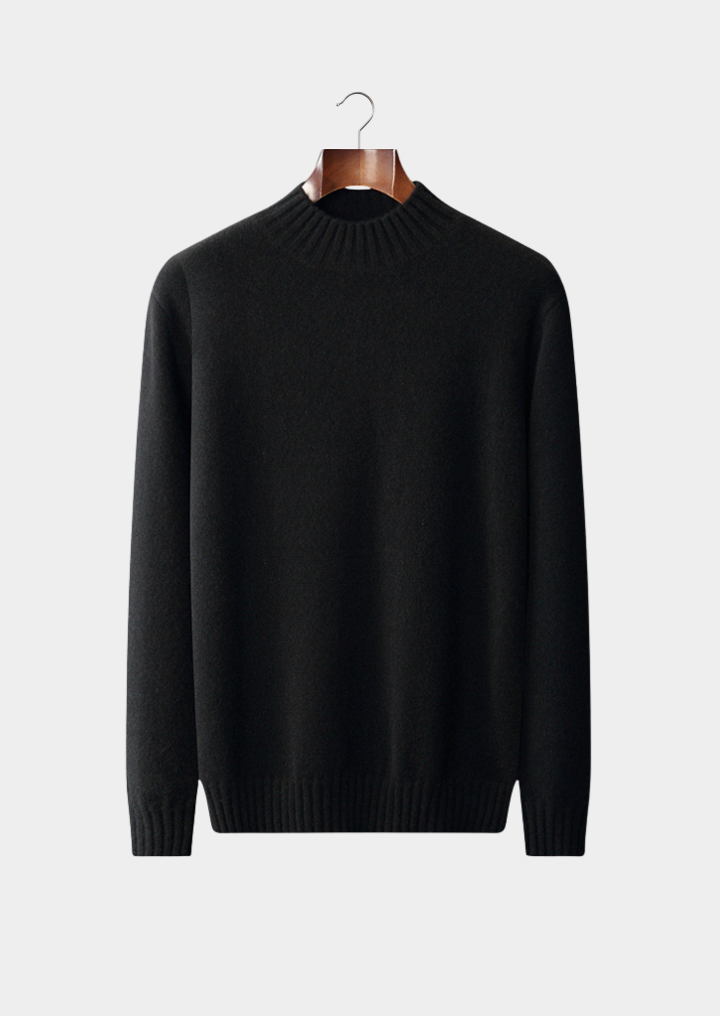 Pure Cashmere Light Gray Mockneck Sweater
