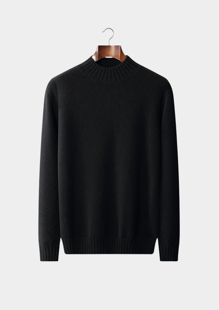 Pure Cashmere Light Gray Mockneck Sweater