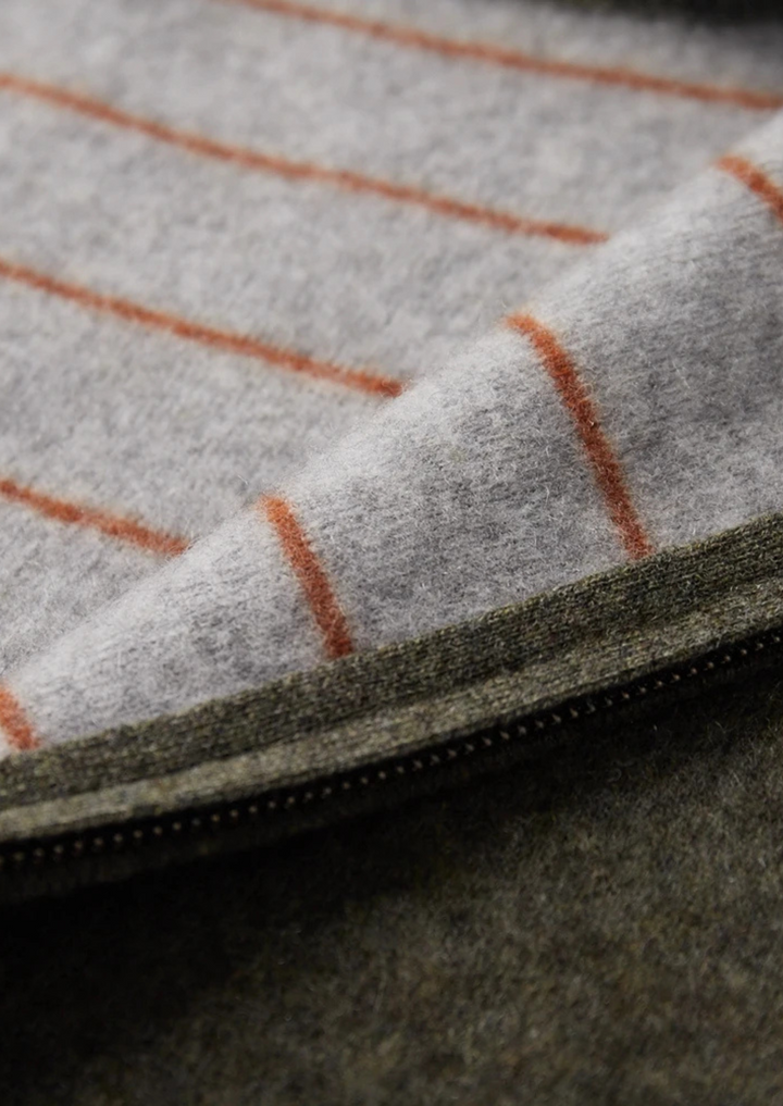 Premium Cashmere Two Tone Zip Cardigan