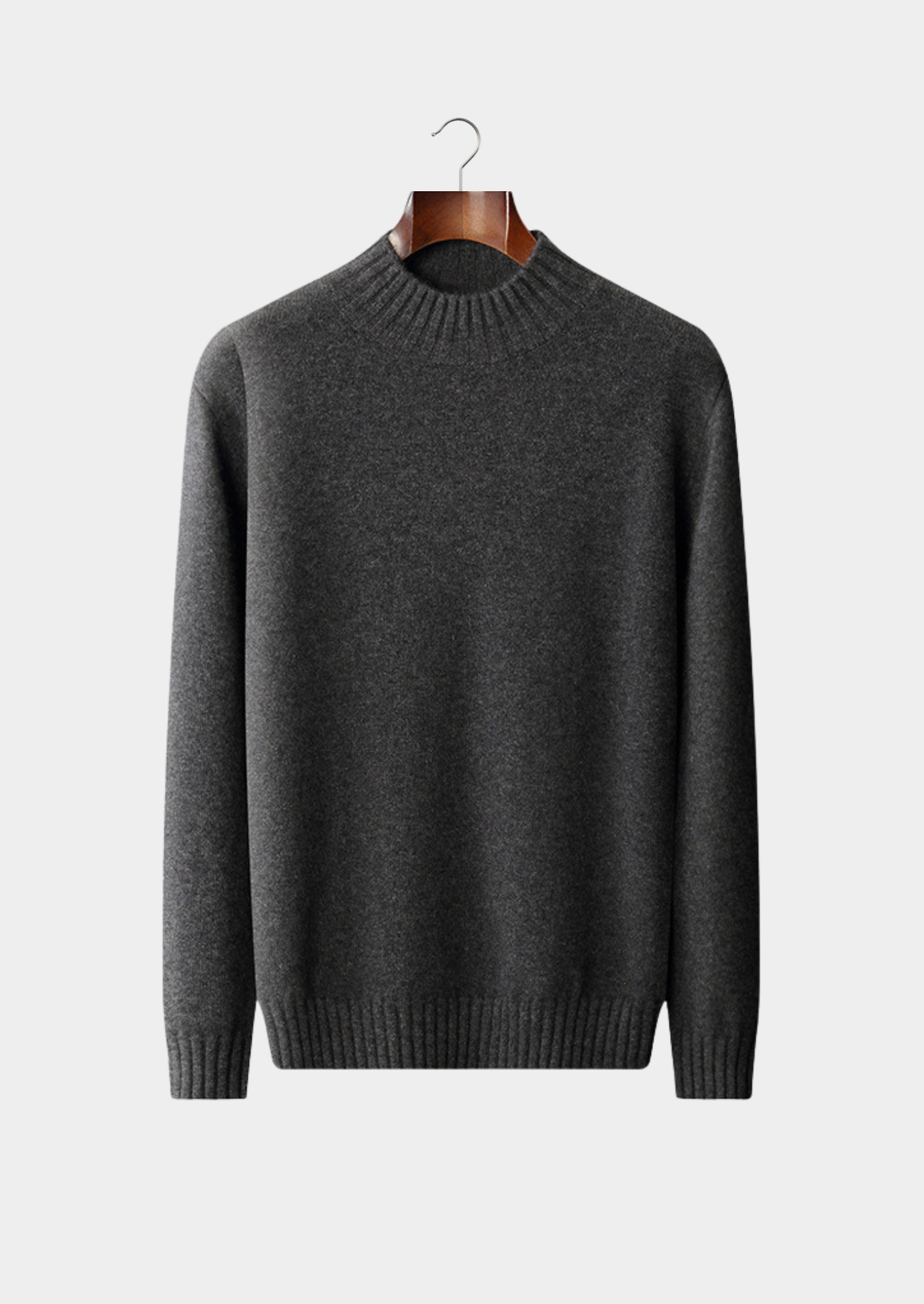 Pure Cashmere Light Gray Mockneck Sweater