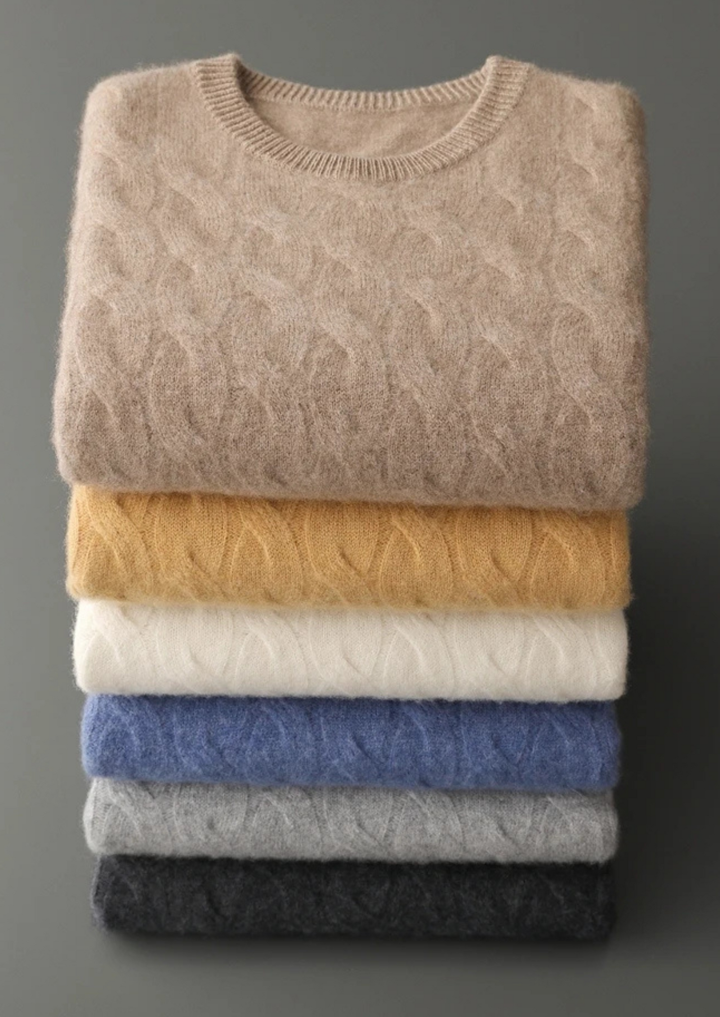 Premium Cashmere Cable Crewneck