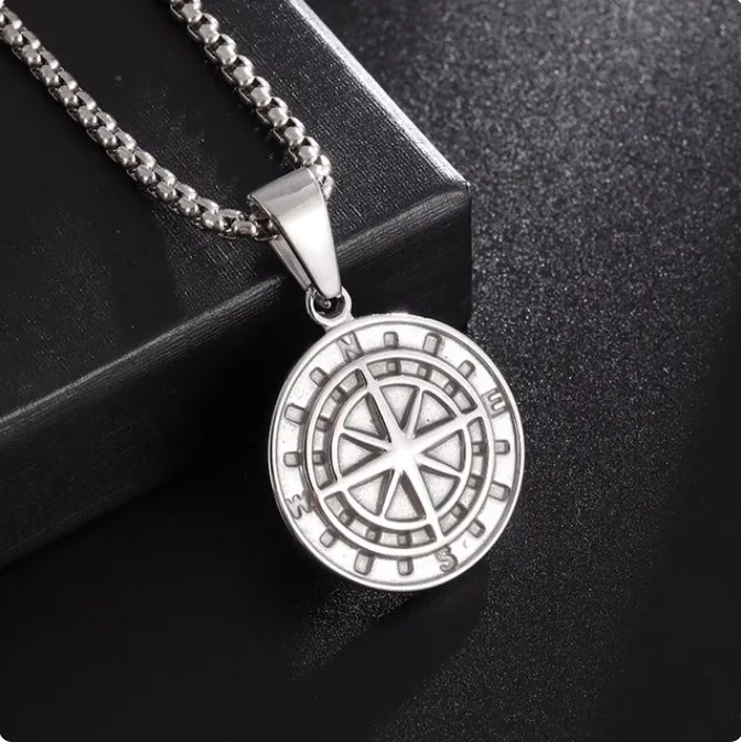 Infinity White Compass Luxury Necklace Pendant - DUVAL