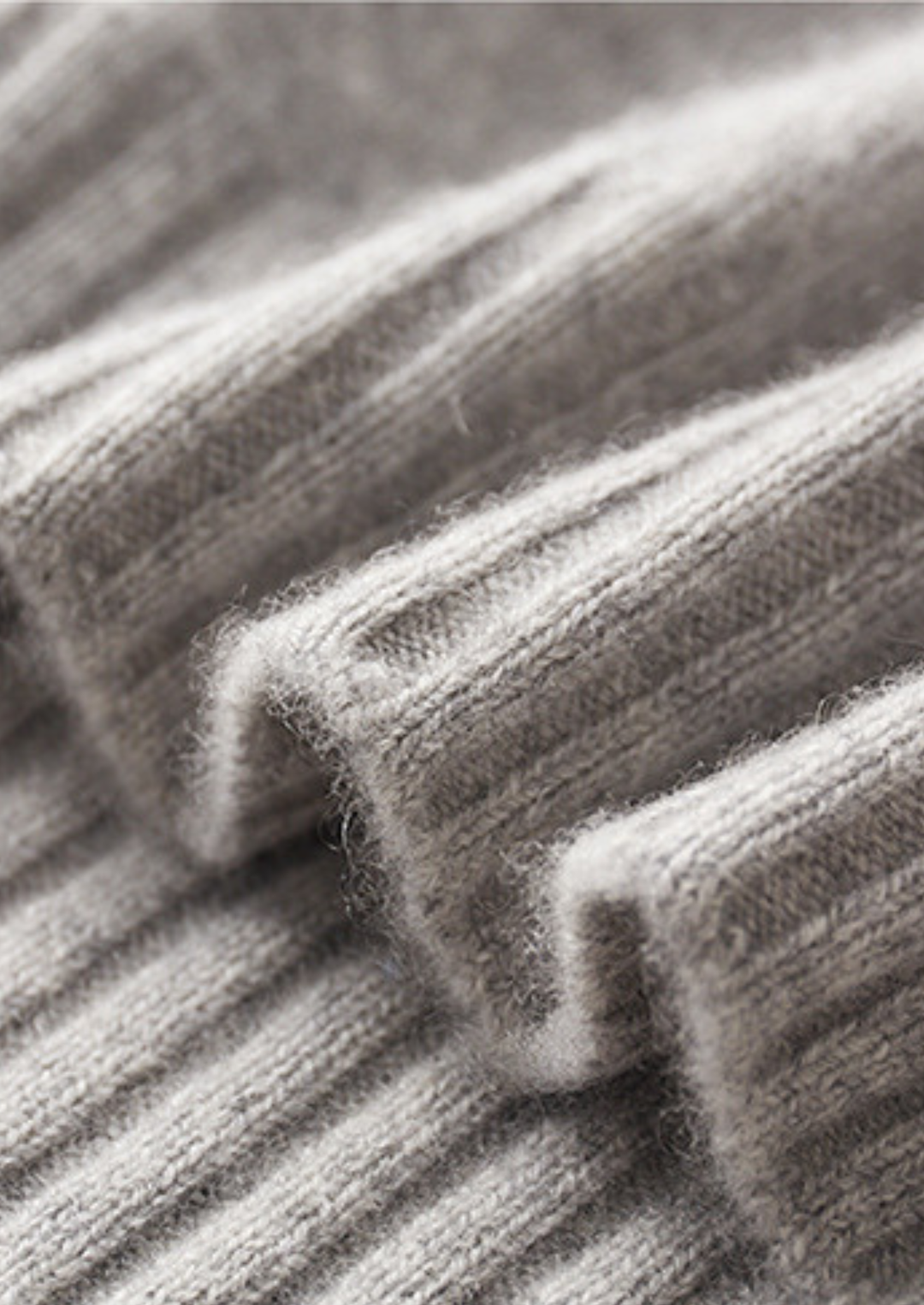 Pure Cashmere Light Gray Mockneck Sweater