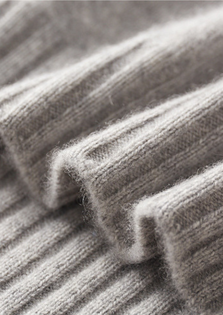 Pure Cashmere Light Gray Mockneck Sweater