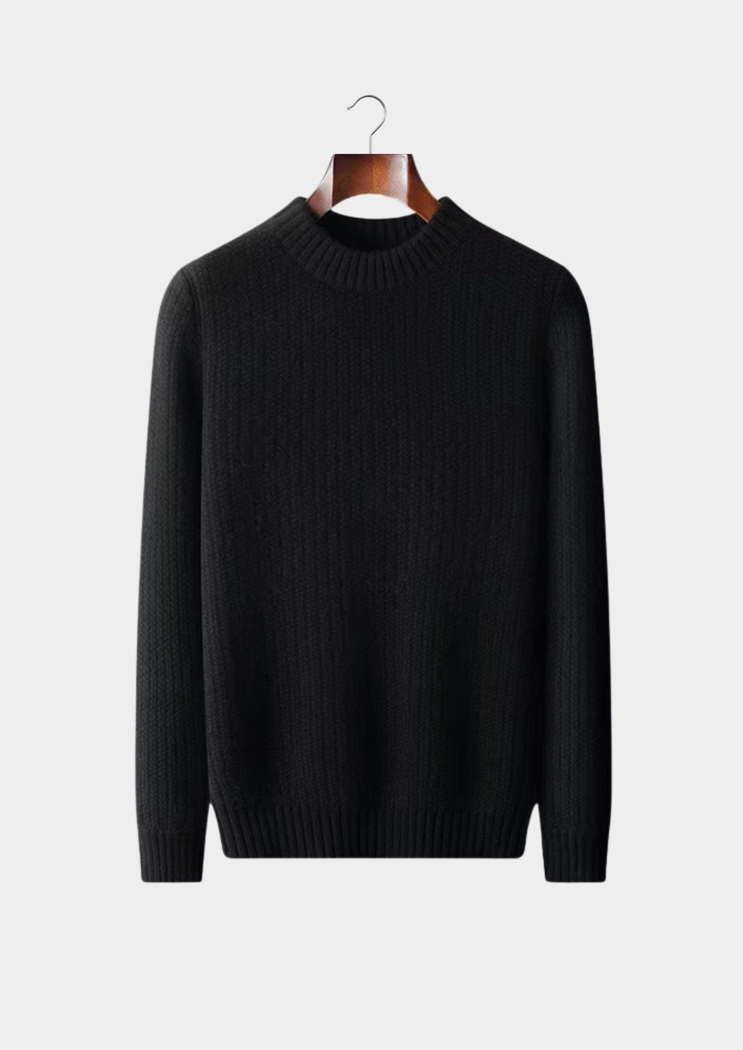 Pure Cashmere Black Heavyweight Crewneck