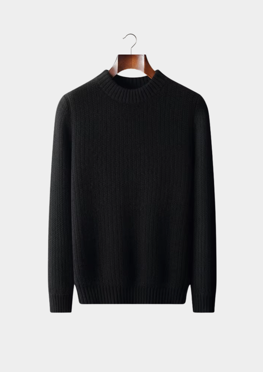 Pure Cashmere Black Heavyweight Crewneck