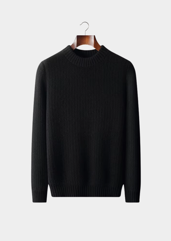 Pure Cashmere Black Heavyweight Crewneck