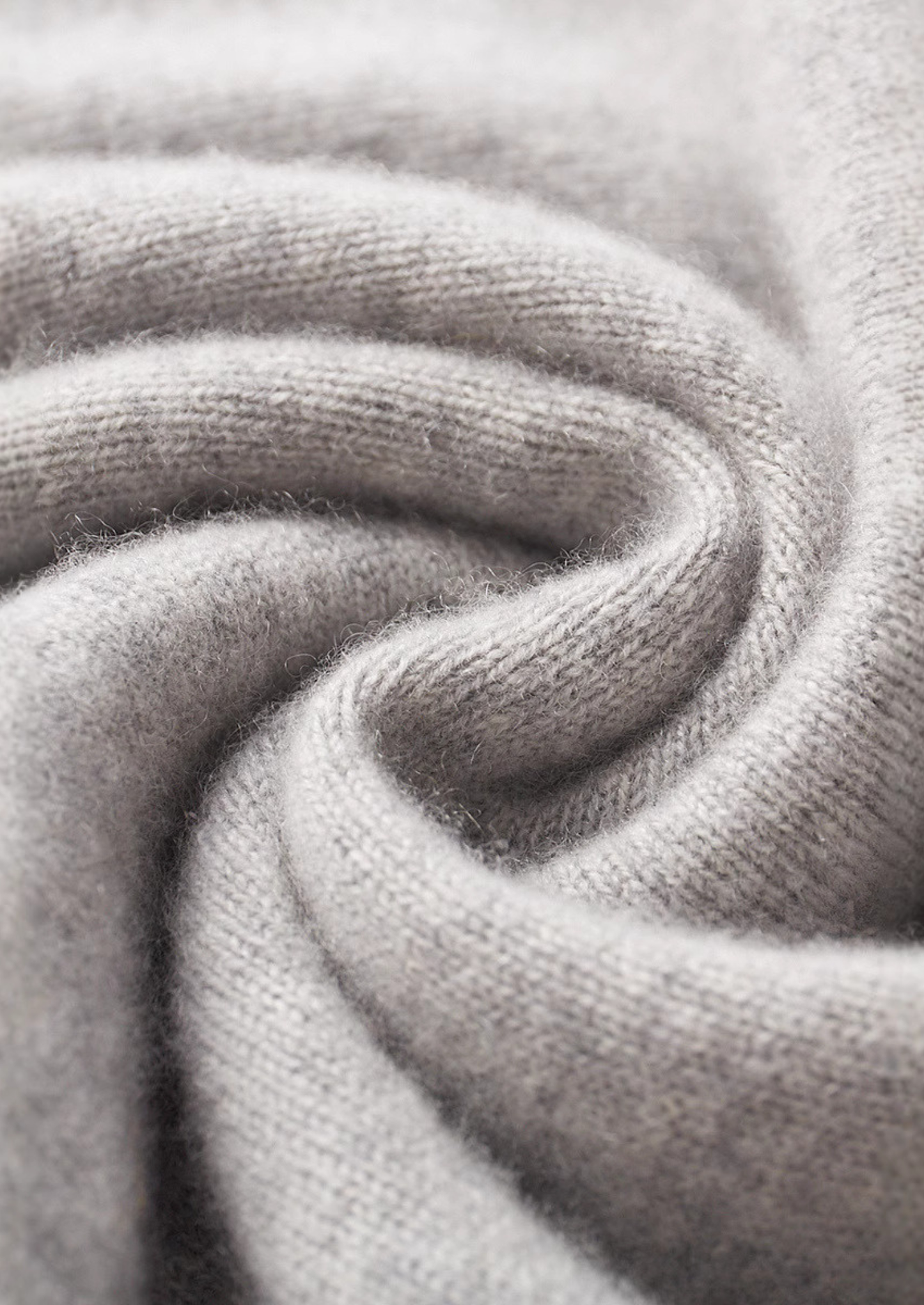 Pure Cashmere Light Gray Mockneck Sweater