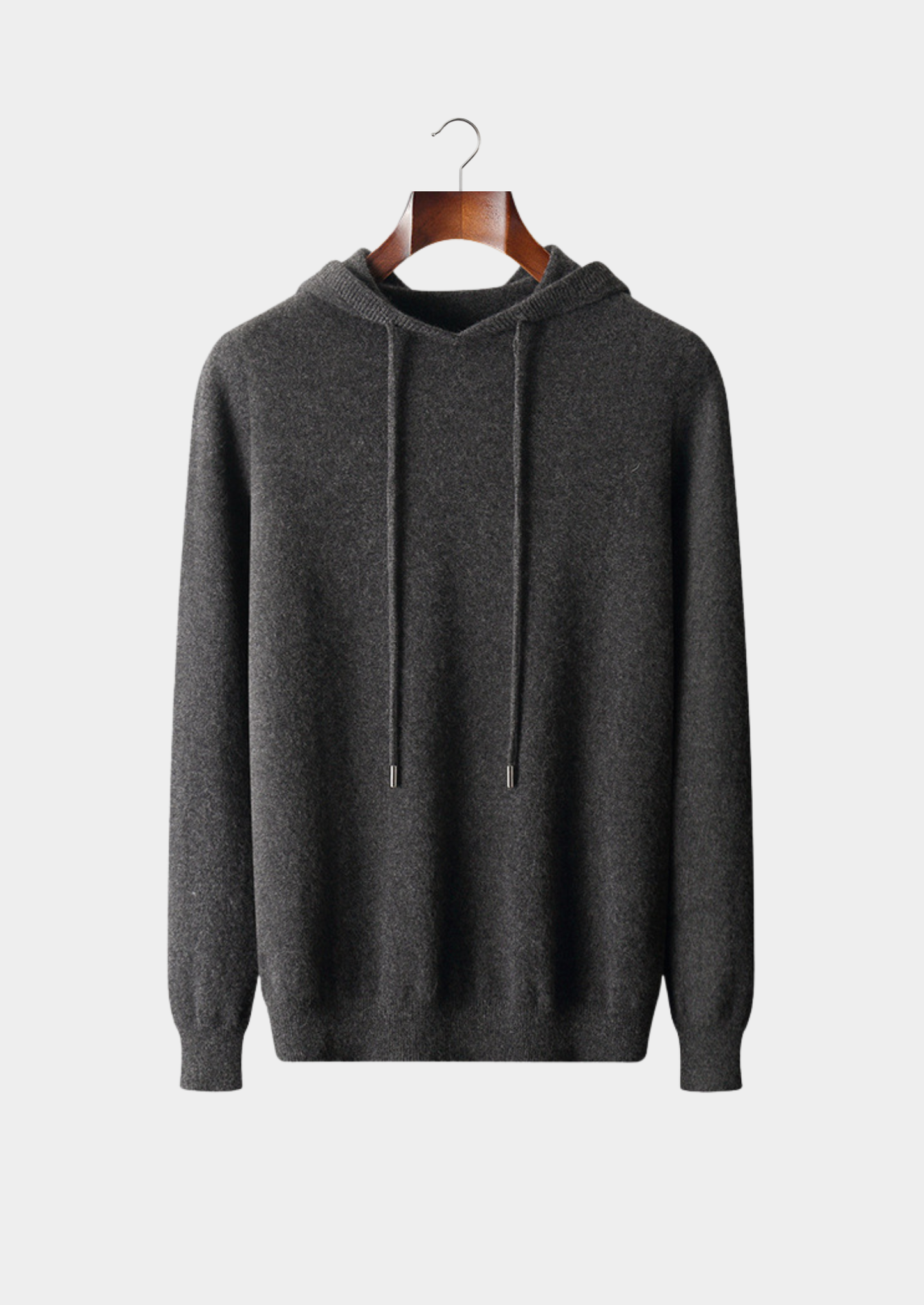 Pure Extra-Fine Merino Wool Dark Gray Leisure Hoodie