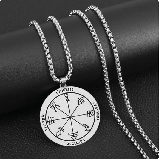 Hebrew Compass Luxury Necklace Pendant